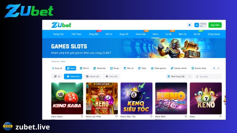 giới thiệu game keno zubet